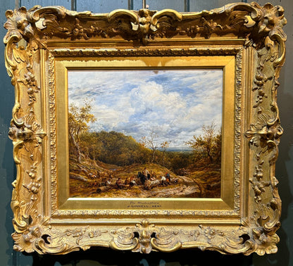 John Linnell - The Woodcutters, oil on panel, 19th century - Darnley Fine Art