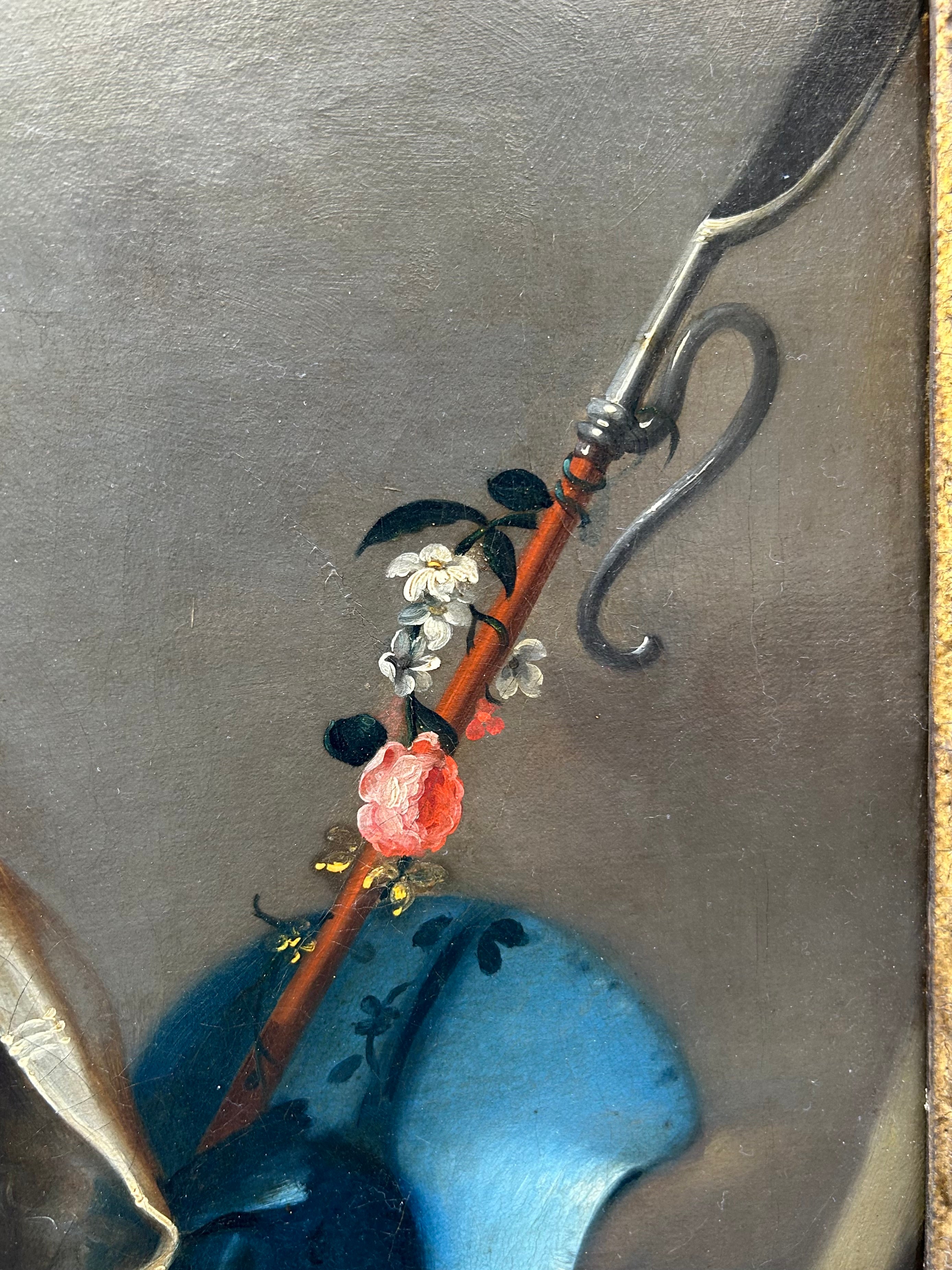 Joseph Wright of Derby - Portrait of a Lady with a Shepherd's Crook, oil on canvas, 18th century- Darnley Fine Art