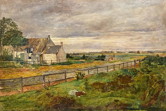James Campbell - Kirkdale Fields, oil on board, 19th century - Darnley Fine Art