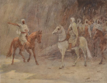 John Edward Goodall - Leading the Way, pencil, watercolour and gouache, 19th century - Darnley Fine Art