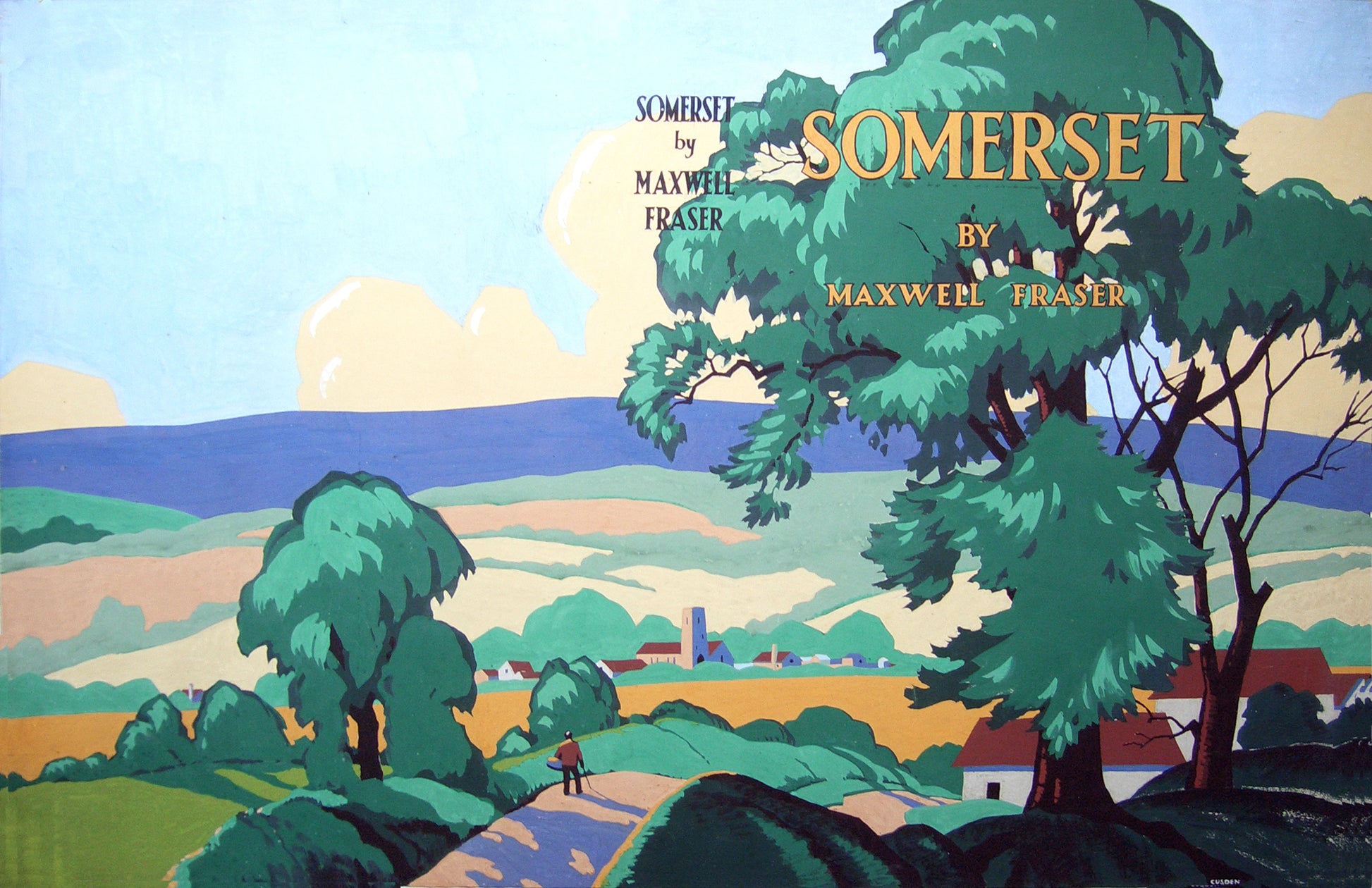 Leonard Cusden - Somerset, gouache, early 20th century - Darnley Fine Art