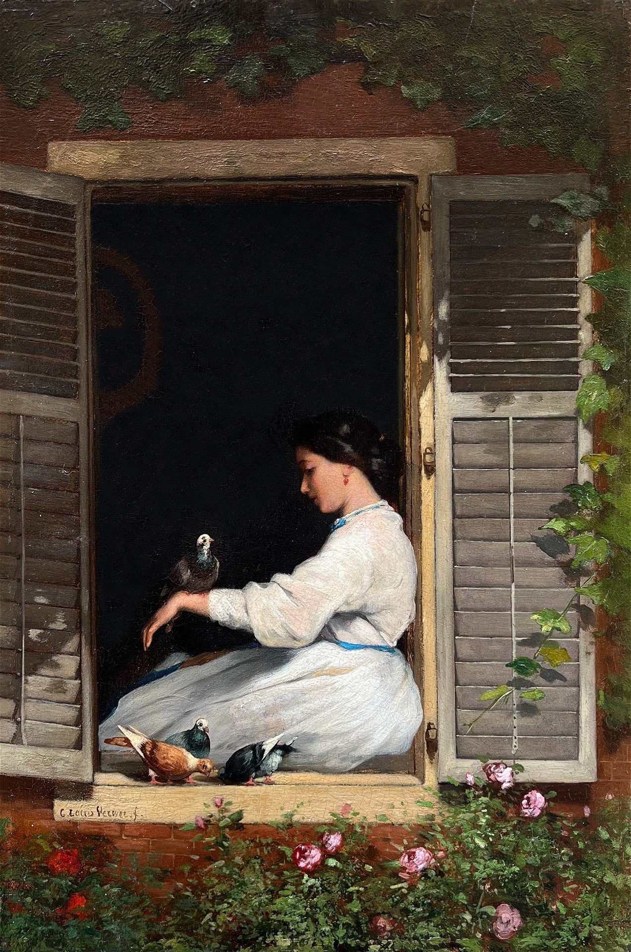 Louis-Charles Verwee - A Summer's Day, oil on panel, 19th century - Darnley Fine Art