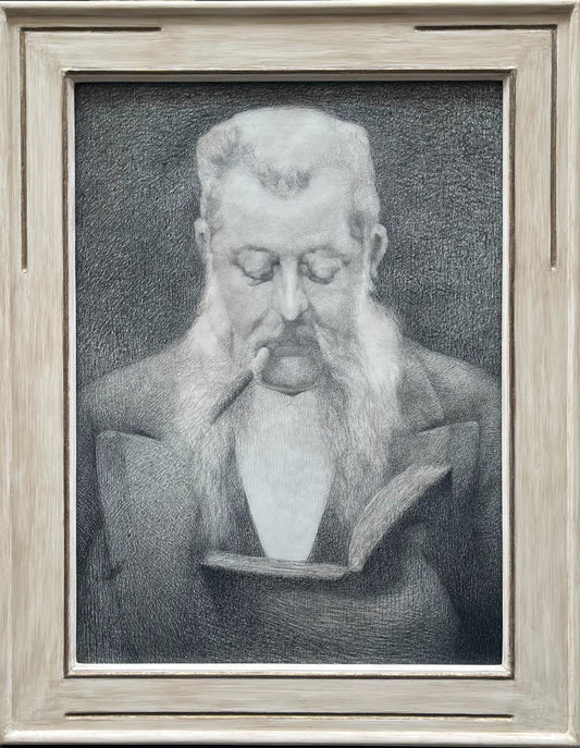 Symbolist School - Man Smoking A Cigar, graphite on paper, 19th century - Darnley Fine Art
