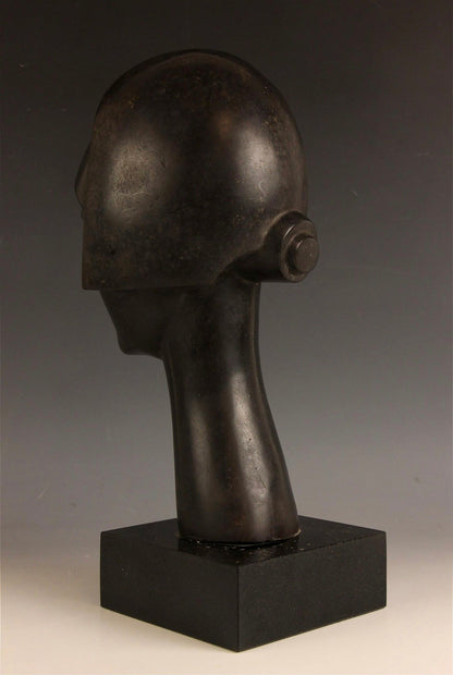 Maurice Lambert - Head of Edith Sitwell, patinated bronze, 20th century - Darnley Fine Art