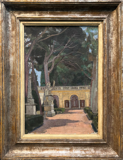 British School - Medici Gardens, Rome, oil on canvas, 20th century - Darnley Fine Art