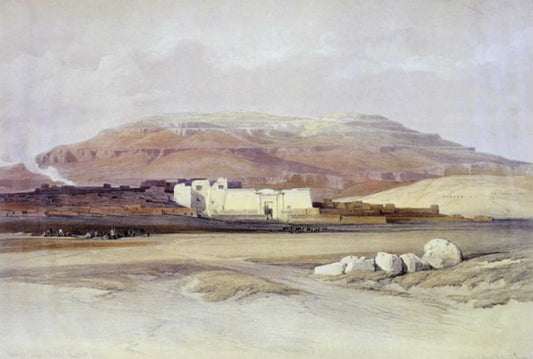 David Roberts - Medinet Aboo, Thebes, lithograph, 19th century - Darnley Fine Art