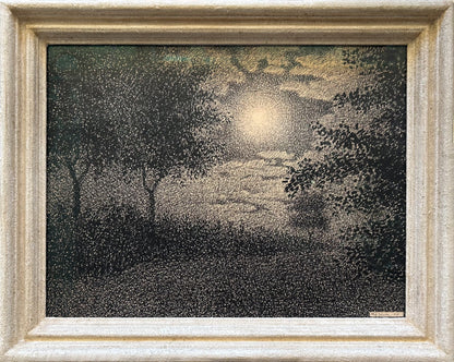European School - Moonlit Landscape, pen, brush and India ink on paper, early 20th century - Darnley Fine Art