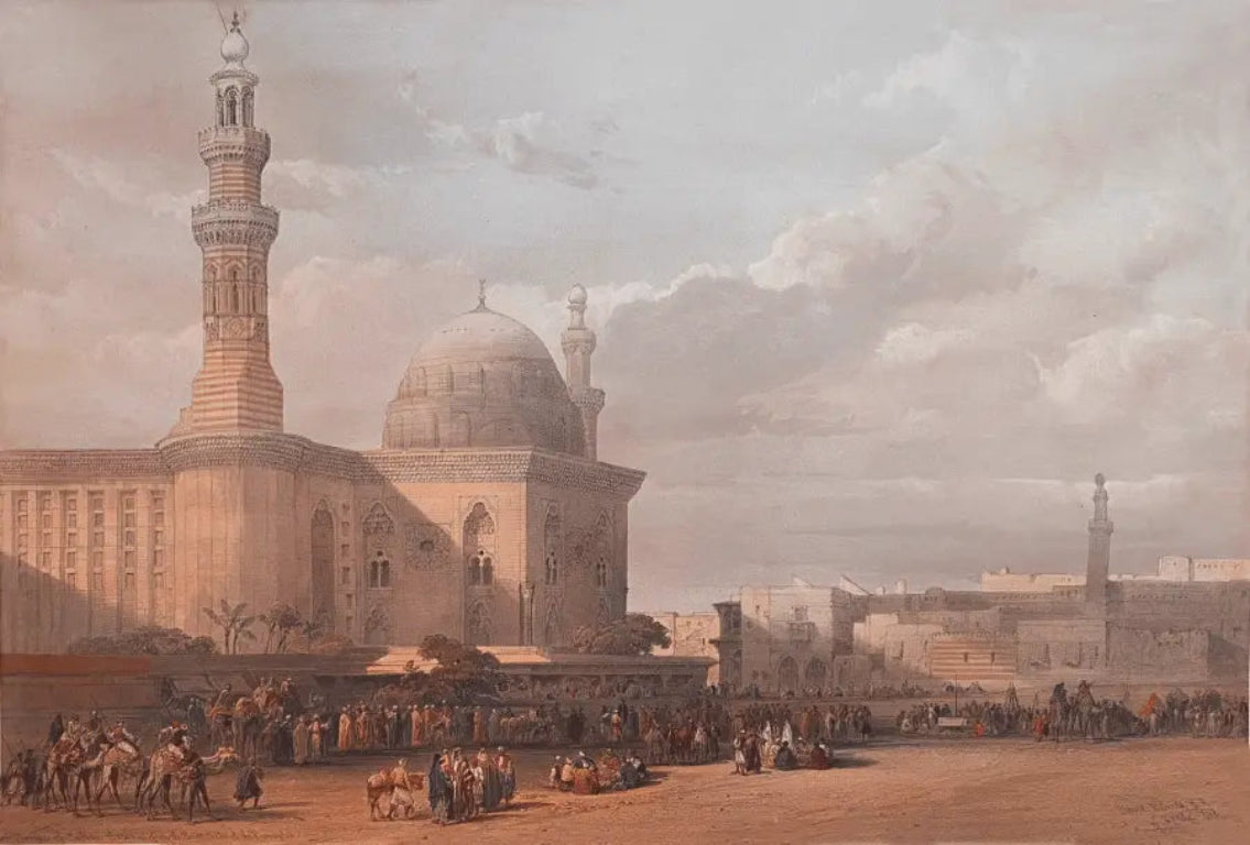 David Roberts - Mosque of the Sultan Hassan from the Great Square of Rumayleh, lithograph, 19th century - Darnley Fine Art
