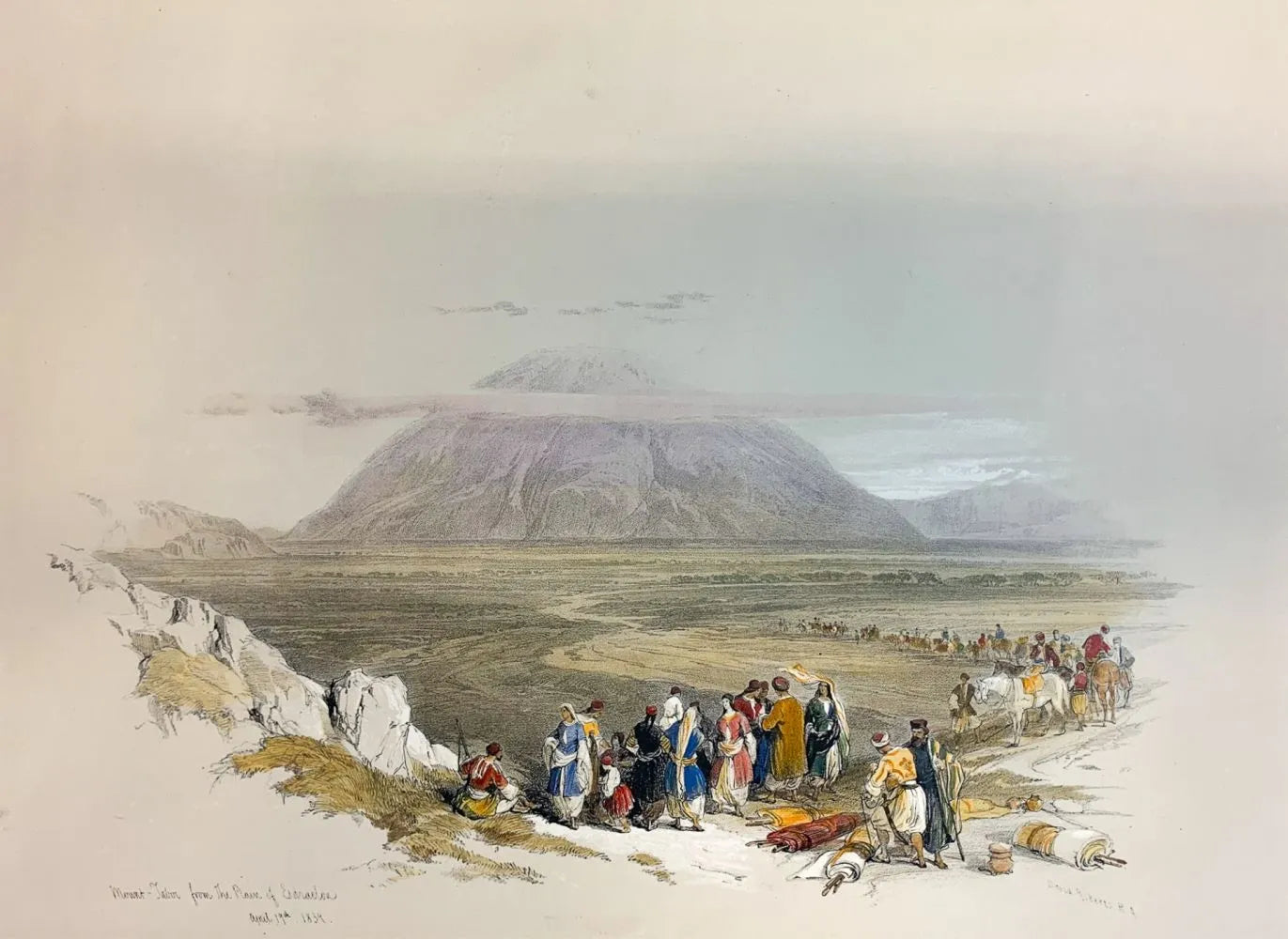 David Roberts - Mount Tabor, lithograph, 19th century - Darnley Fine Art