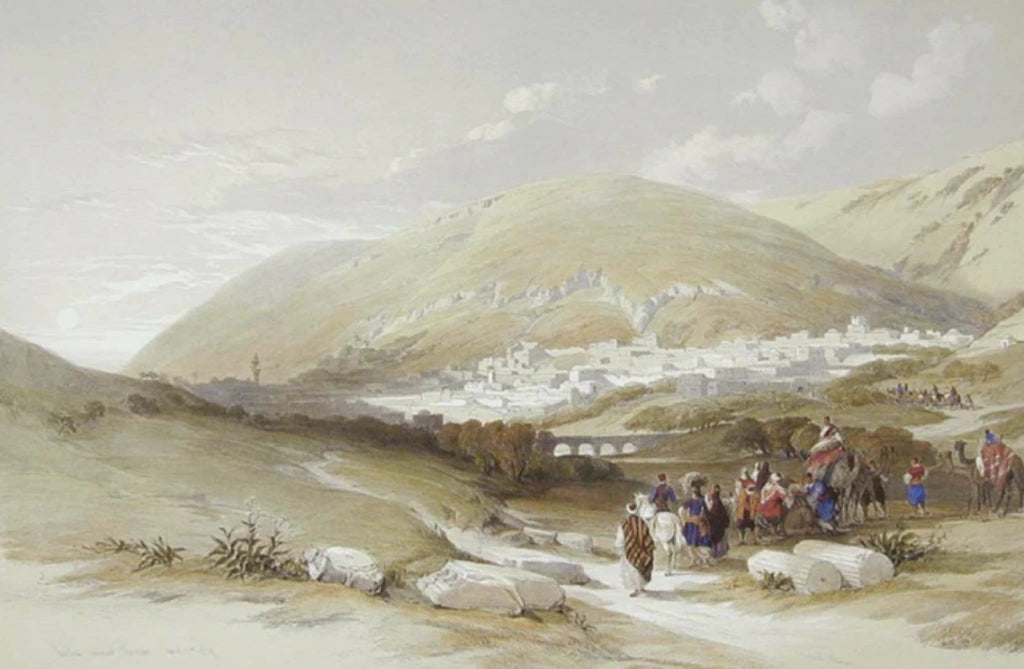 David Roberts - Nablous, Ancient Shechem, lithograph, 19th century - Darnley Fine Art