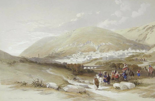 David Roberts - Nablous, Ancient Shechem, lithograph, 19th century - Darnley Fine Art