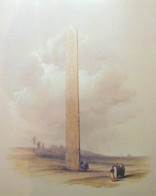 David Roberts - Obelisk of Heliopolis, lithograph, 19th century - Darnley Fine Art