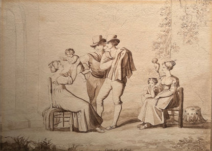 P Gresley - Costumi di Tivoli, watercolour on paper, 19th century - Darnley Fine Art