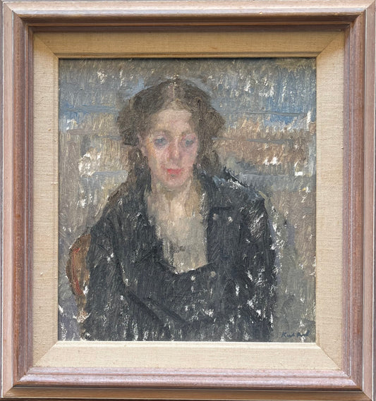 Peter Kuhfeld - Portrait of the Artist's Wife, oil on board, 20th century - Darnley Fine Art