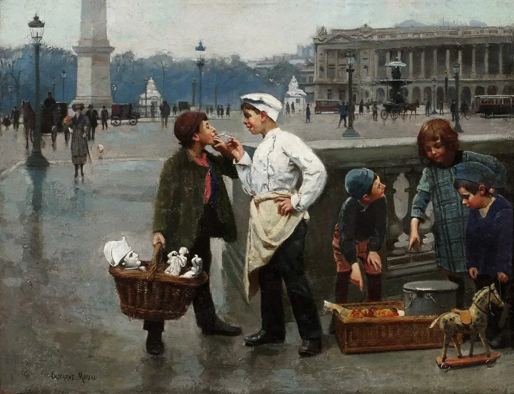 Paul-Charles Chocarne Moreau - Place de la Concorde, oil on canvas, late 19th century - Darnley Fine Art