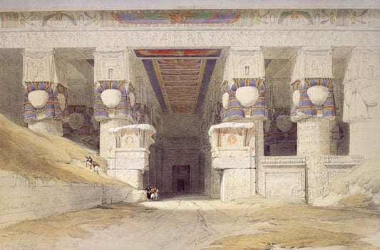 David Roberts - Portico of the Temple of Dendera, lithograph, 19th century - Darnley Fine Art