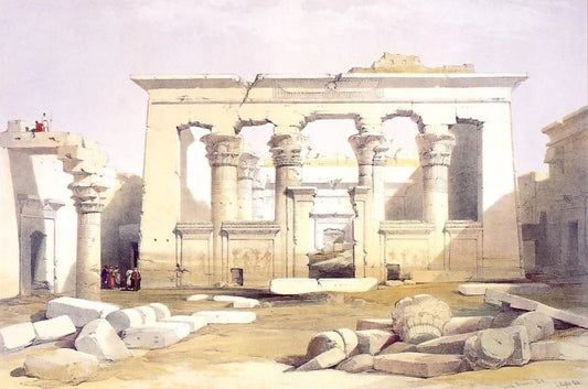 David Roberts - Portico of the Temple of Kalabashe, lithograph, 19th century - Darnley Fine Art