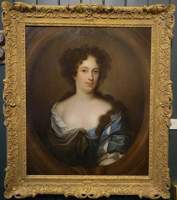 William Wissing - Portrait of Lady Frances Hends, oil on canvas, 17th century - Darnley Fine Art