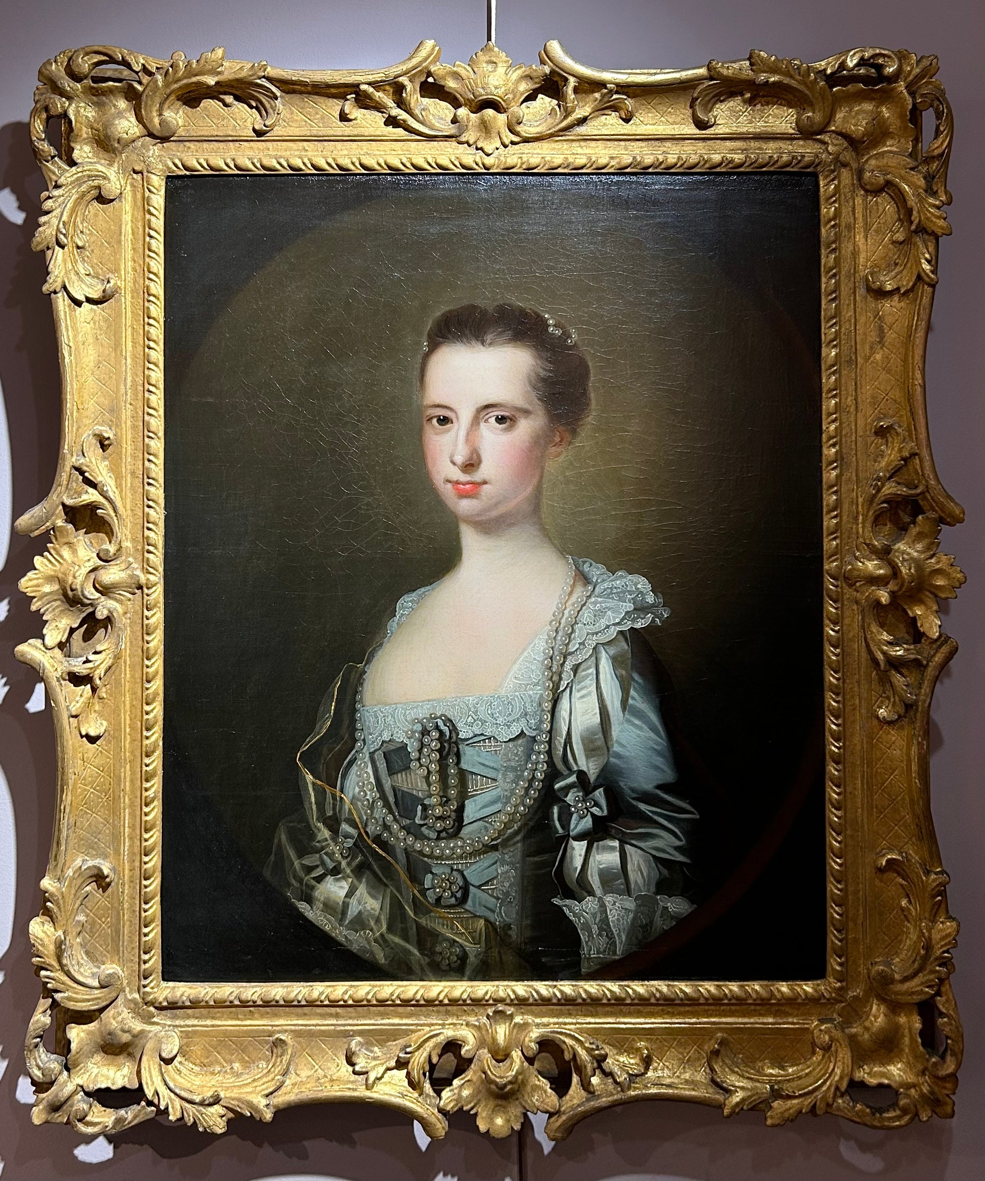 Thomas Hudson - Portrait of the Lady of the Mansfields of Ringwood, oil on canvas, 18th century - Darnley Fine Art