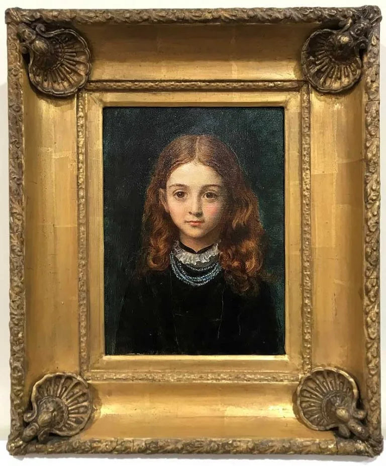 Arthur Hughes - Portrait of Mary Theodora Hale-White, oil on canvas, 19th century - Darnley Fine Art