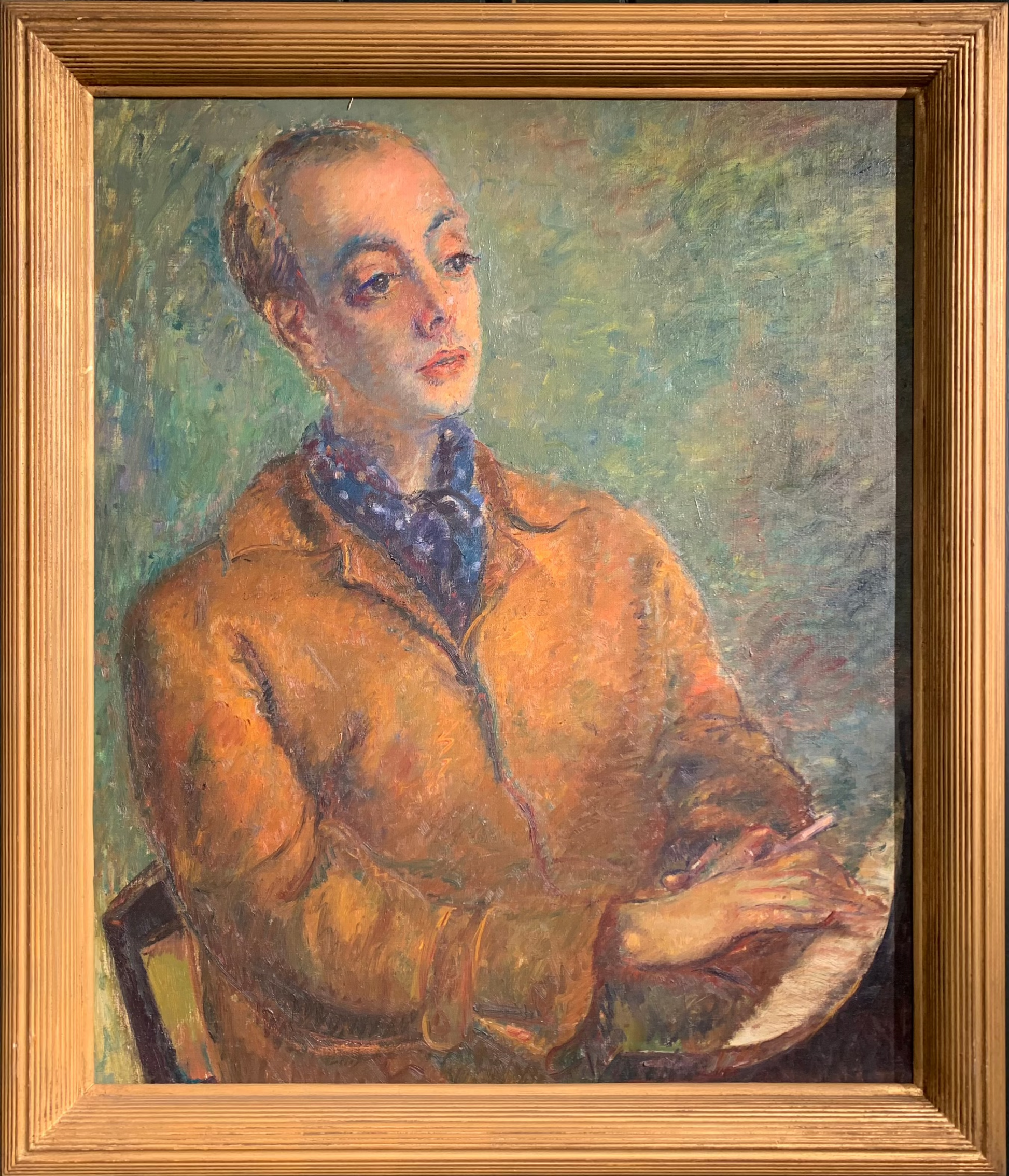 Clara Klinghoffer - Portrait of Stanley Bate, oil on canvas, 20th century - Darnley Fine Art