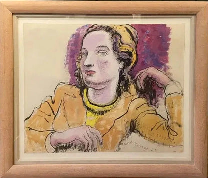 Frank Dobson - Portrait of the Artist's Assistant, watercolour, ink and graphite on paper, 20th century - Darnley Fine Art