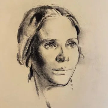 James Stroudley - Portrait of a Lady, graphite on paper, 20th century - Darnley Fine Art