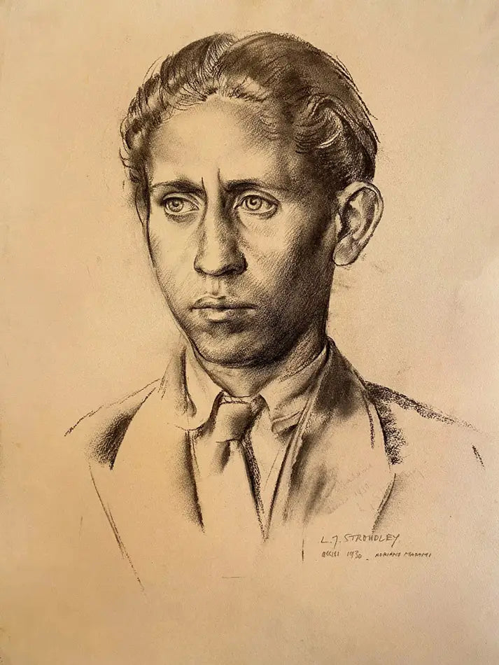 James Stroudley - Portrait of Adriane Madami, graphite on paper, early 20th century - Darnley Fine Art