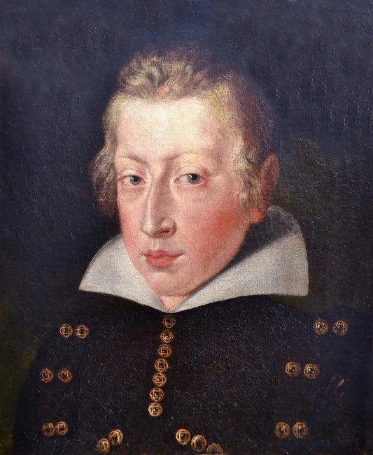 Flemish School - Portrait of a Boy in a Black Tunic, oil on panel, early 17th century - Darnley Fine Art