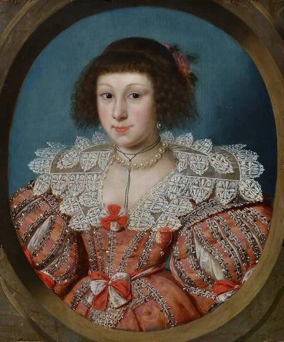 Gilbert Jackson - Portrait of a Girl, oil on panel, 17th century - Darnley Fine Art