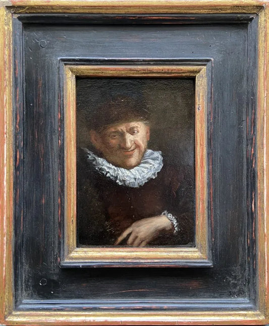 Circle of Cornelius Dusart - Portrait of a Man, oil on oak panel, 17th century - Darnley Fine Art