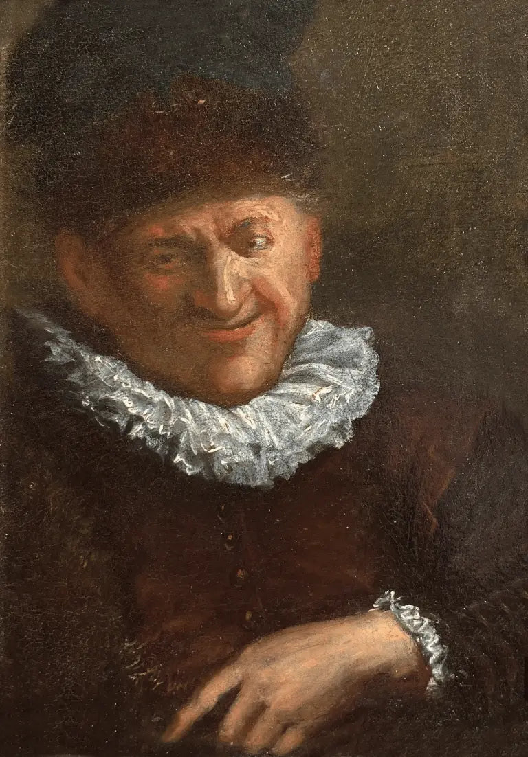 Circle of Cornelius Dusart - Portrait of a Man, oil on oak panel, 17th century - Darnley Fine Art