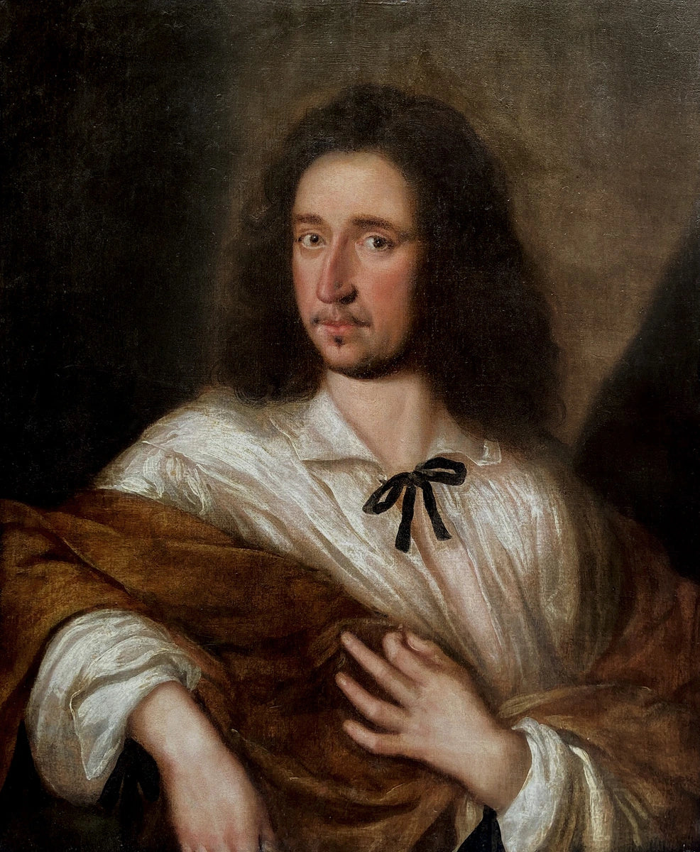 English School - Portrait of a Melancholic Gentleman, oil on canvas, 17th century - Darnley Fine Art