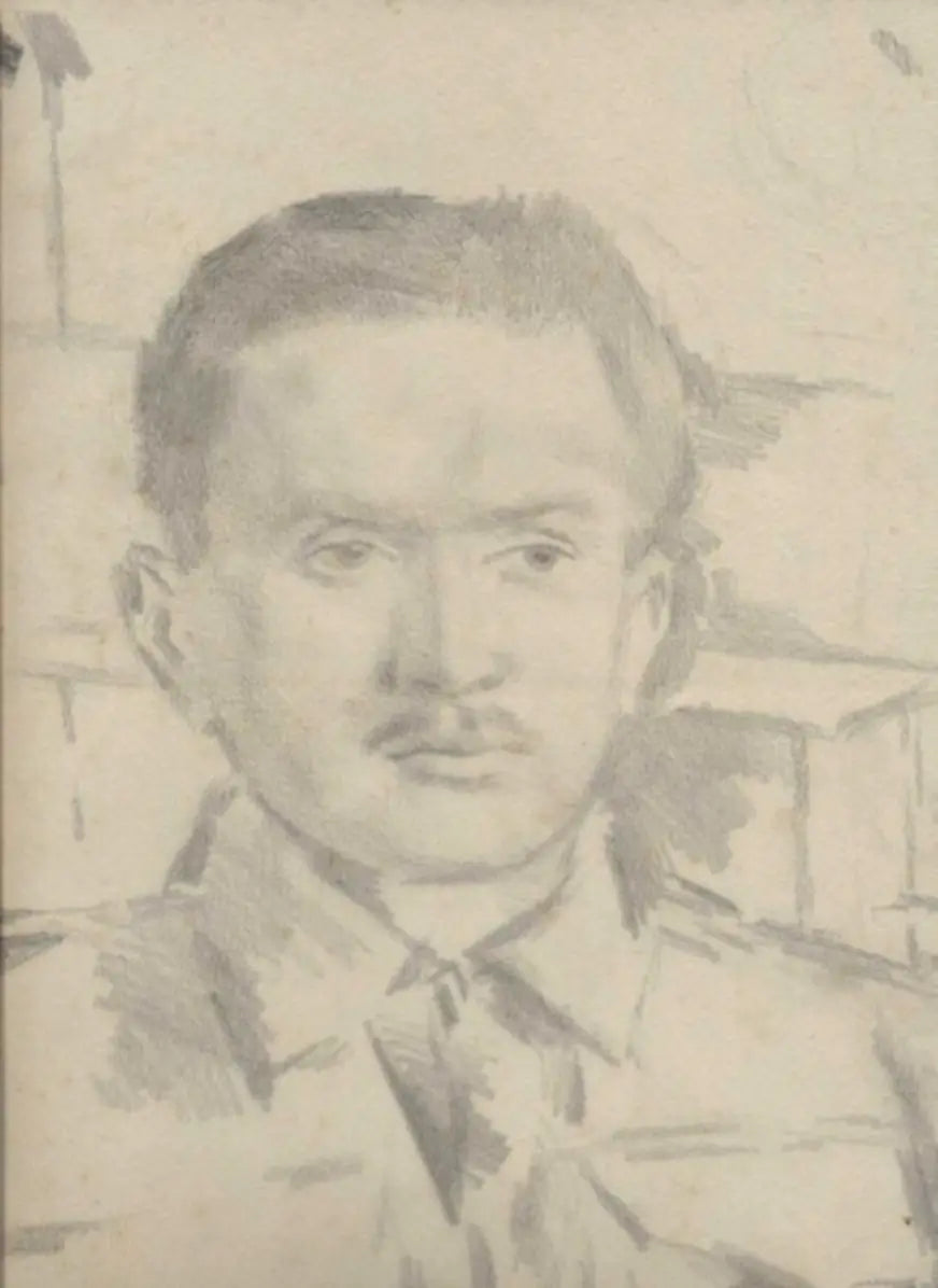 Gordon Noel Scott - Portrait of a NCC Soldiers, graphite on paper, 20th century - Darnley Fine Art