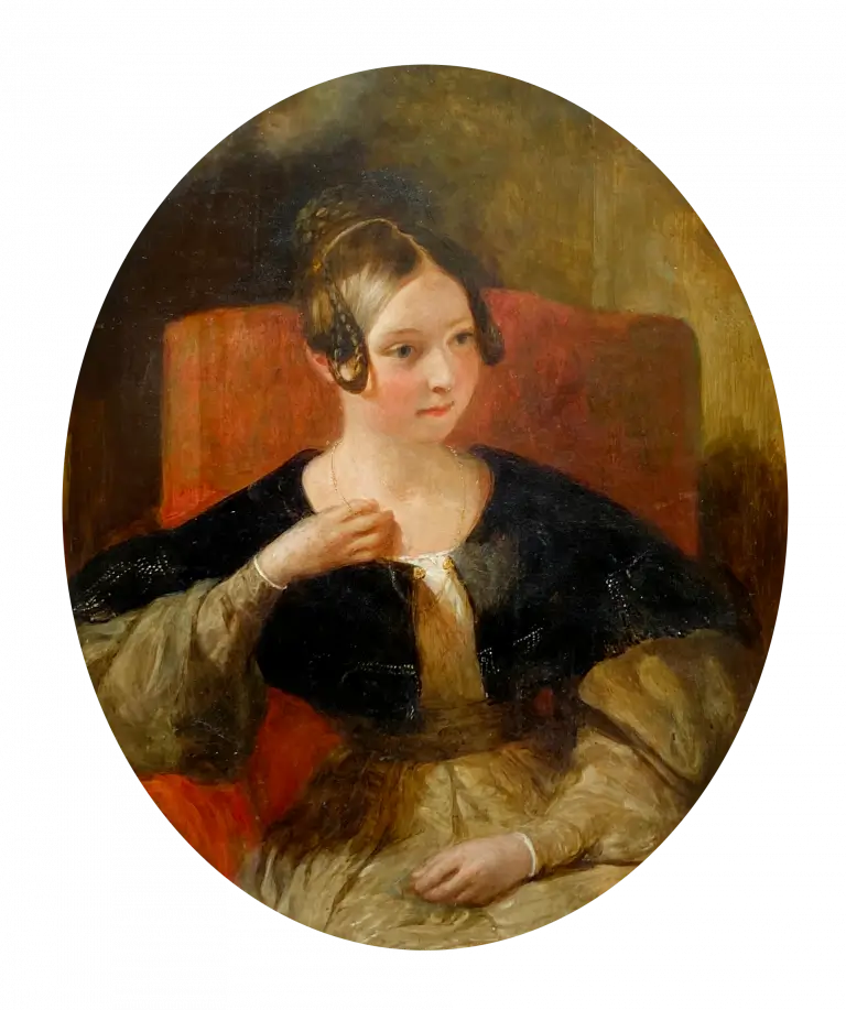 Circle of William Powell Frith - Portrait of a Young Girl, oil on board, 19th century - Darnley Fine Art