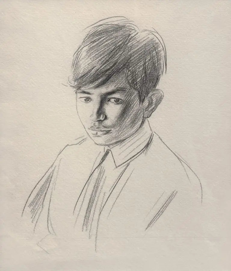 John Sergeant - Portrait of a Young Male, graphite on paper, 20th century - Darnley Fine Art