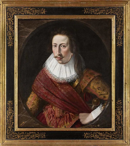 English School - Portrait of an Officer, oil on canvas, 17th century - Darnley Fine Art