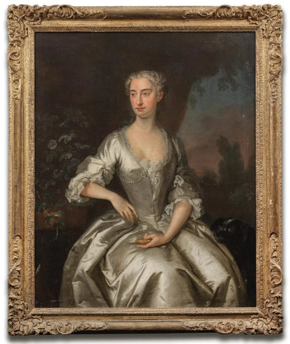 Bartholomew Dandridge - Portrait of Ann Austen, nee Grey, oil on canvas, 18th century - Darnley Fine Art