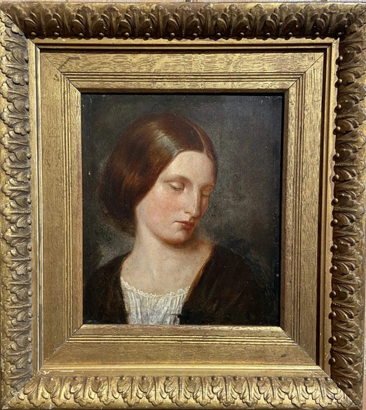 British School - Portrait of Mary Hardy (nee Sulman), oil on panel, 19th century - Darnley Fine Art