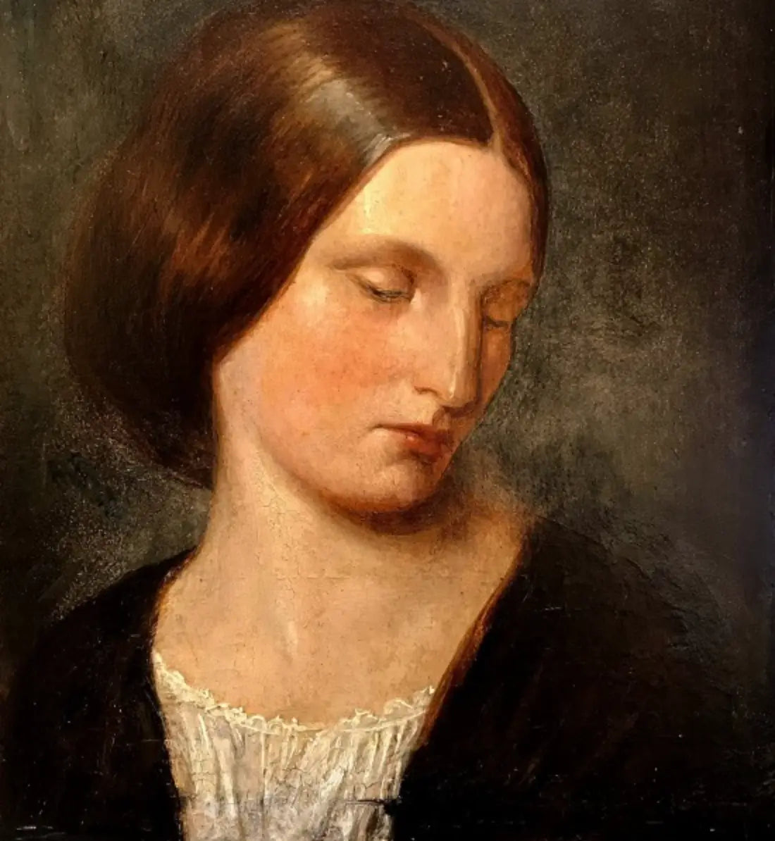 British School - Portrait of Mary Hardy (nee Sulman), oil on panel, 19th century - Darnley Fine Art