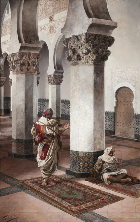 Antonio Maria Fabres y Costa - Prayer in the Mosque, oil on panel, 19th century - Darnley Fine Art