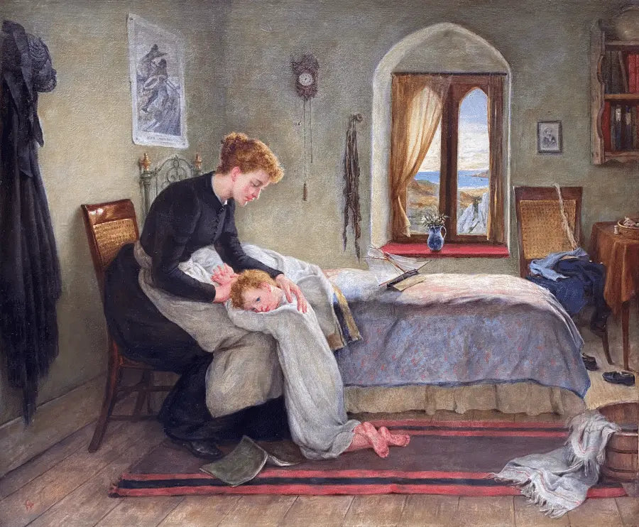 William Gale - Prayer for those in Peril at Sea, oil on canvas, 19th century - Darnley Fine Art