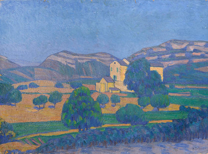 Robert Deborne - L'eglise au Paysage, oil on canvas, early 20th century - Darnley Fine Art