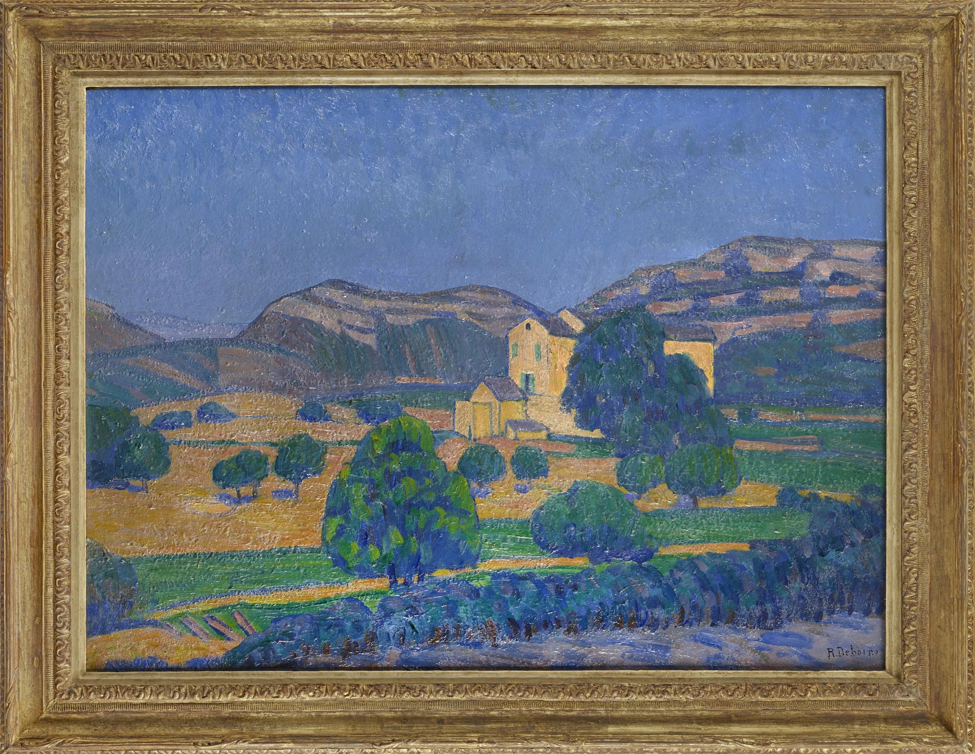 Robert Deborne - L'eglise au Paysage, oil on canvas, early 20th century - Darnley Fine Art