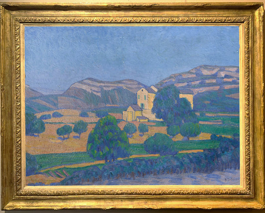 Robert Deborne - L'eglise au Paysage, oil on canvas, early 20th century - Darnley Fine Art