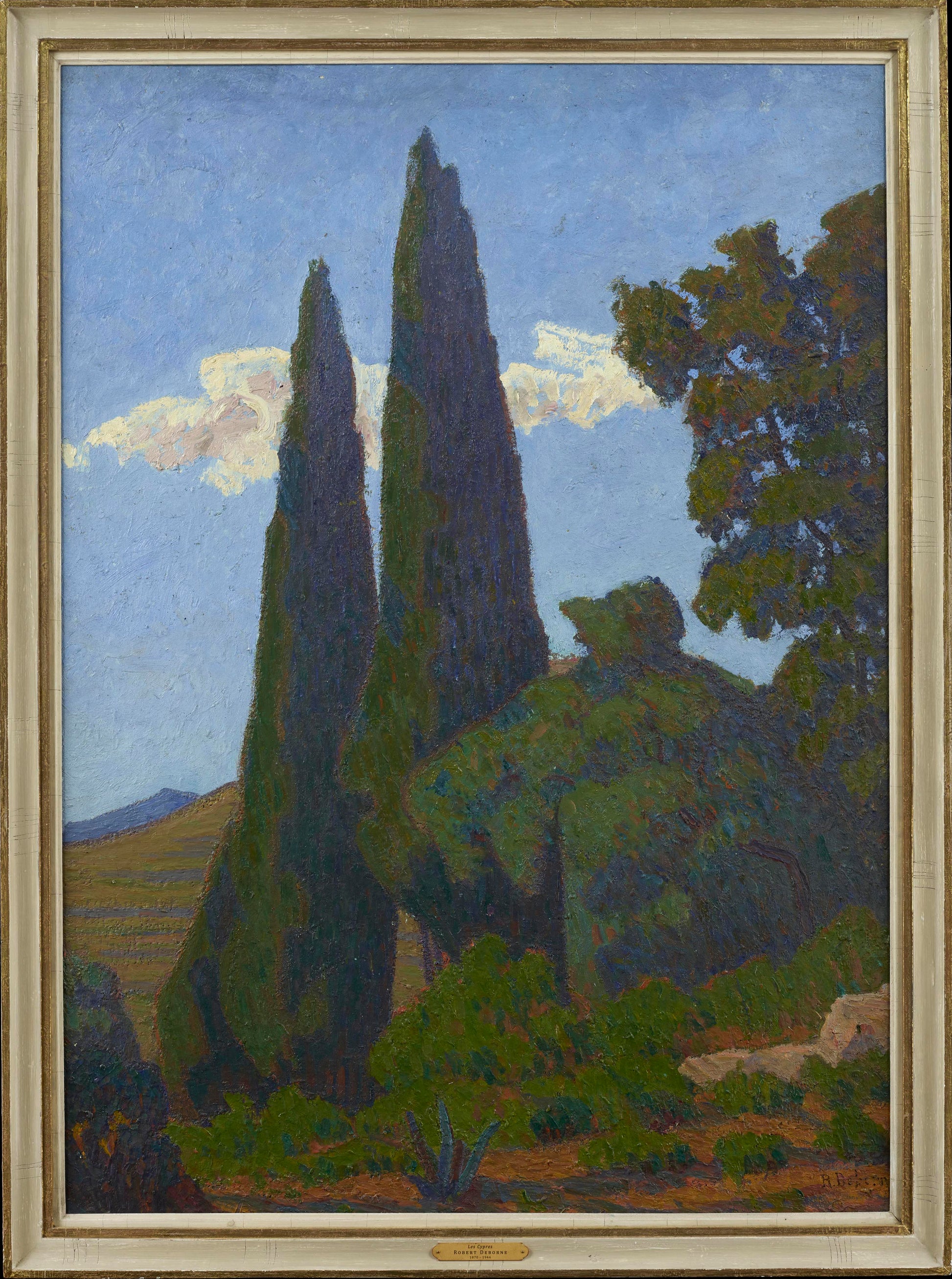 Robert Deborne - Les Cypres (The Cypresses), oil on canvas, late 19th/early 20th century - Darnley Fine Art