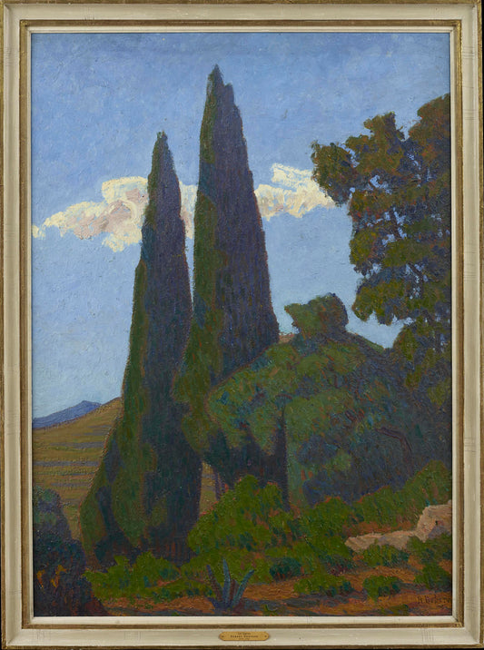 Robert Deborne - Les Cypres (The Cypresses), oil on canvas, late 19th/early 20th century - Darnley Fine Art