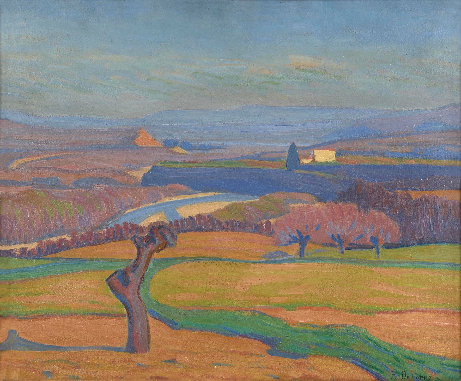 Robert Deborne - Paysage du Vivarais, oil on canvas, early 20th century - Darnley Fine Art
