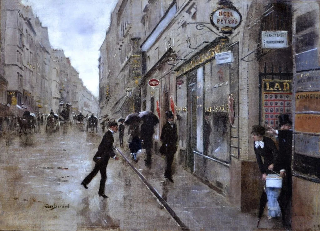 Jean Beraud - Rue de Richelieu, oil on canvas, 19th century - Darnley Fine Art