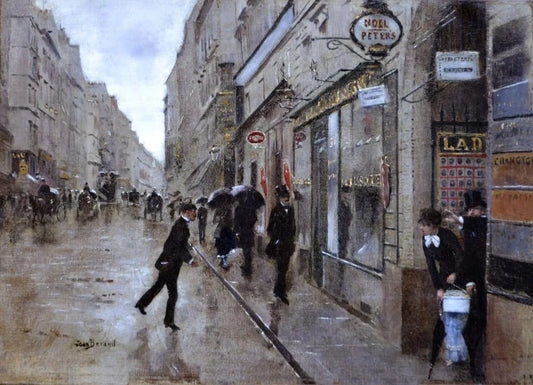 Jean Beraud - Rue de Richelieu, oil on canvas, 19th century - Darnley Fine Art